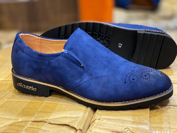 Blue slip on male suede Classic Official casual shoes