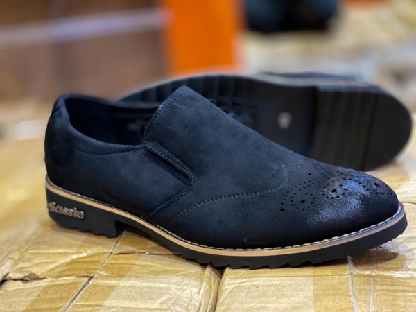 Black slip on male suede Classic Official casual shoes