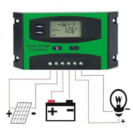 50A Swane PWM 12V 24V Digital solar charge controller LCD function Dual