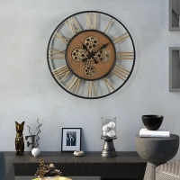 large-gear-roman-wall-clock