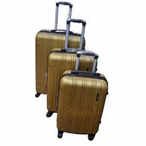 3 in 1 brown plastic suitcase large medium small