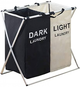 Foldable 2 in 1 laundry basket