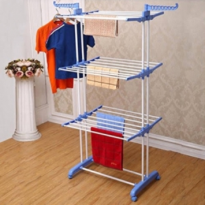 Vertical outdoor cloth drying rack, adjustable garment rack