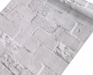 White Brick Pattern Deep embossed self-adhesive wallpaper 10mx45cm