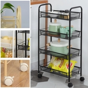 4- tier movable Trolley available in white and black