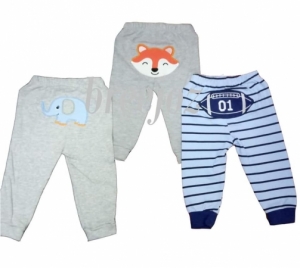 3 pieces Infant Baby Boy and Girl Pajama kids pants Set 0-3 Months