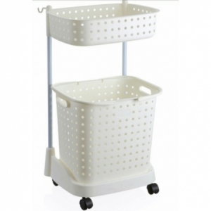 2 Tier Laundry Basket, with rolling wheels