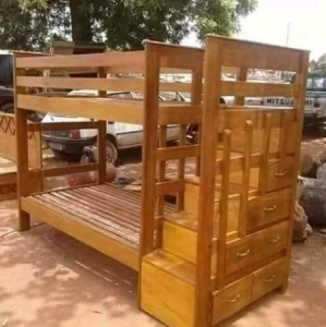Wooden bank beds with drawers