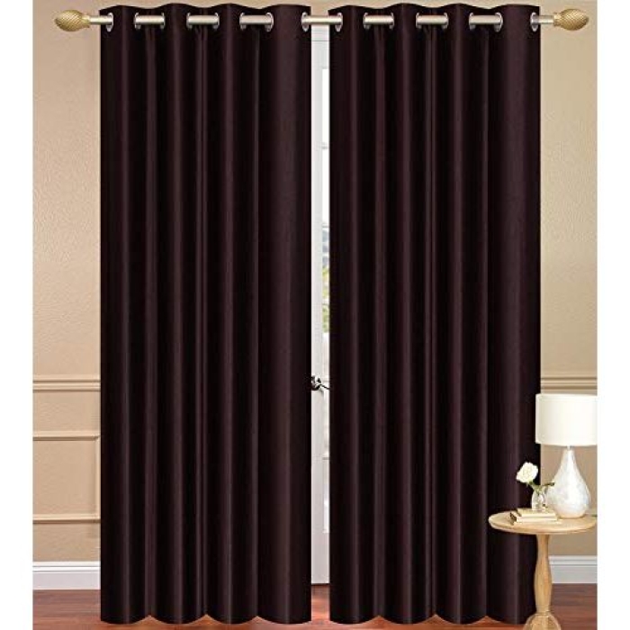 3pc 1.5m by 1.5m curtain, 2m shear  dark brown shiny curtains