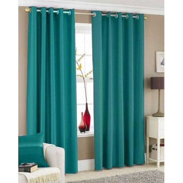 3pc 1.5m by 1.5m curtain, 2m shear eyelet design Solid plain colorTurquoise Curtain 1 Piece