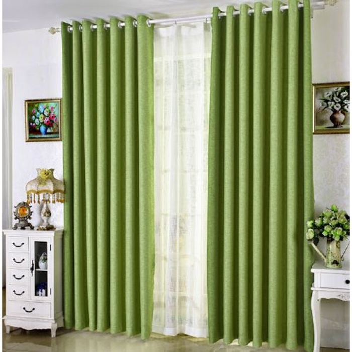 3pc 1.5m by 1.5m curtain, 2m shear eyelet design Generic Curtains 1PC Green