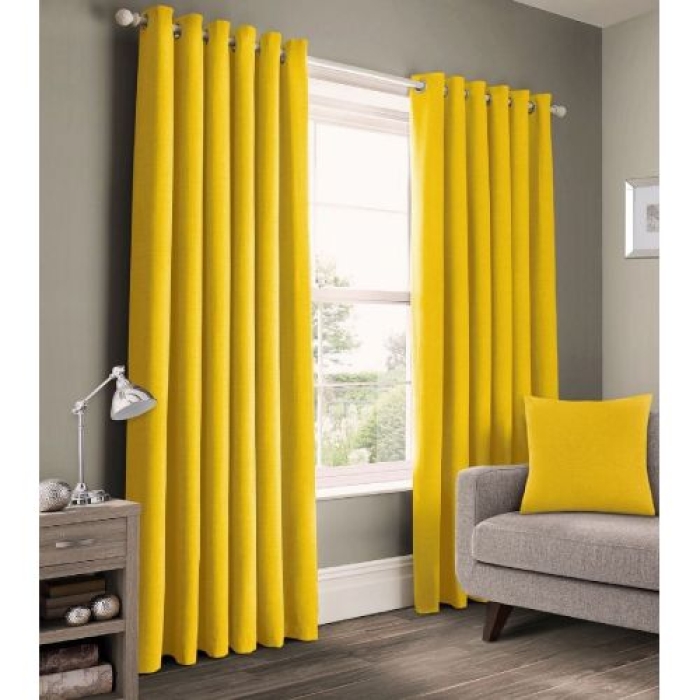 3pc 1.5m by 1.5m curtain, 2m shear  High quality eyelet design Curtains 1PC Yellow