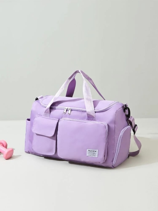 Large Capacity Travel Bag with Suitcase Handle Strap..no.3...light purple