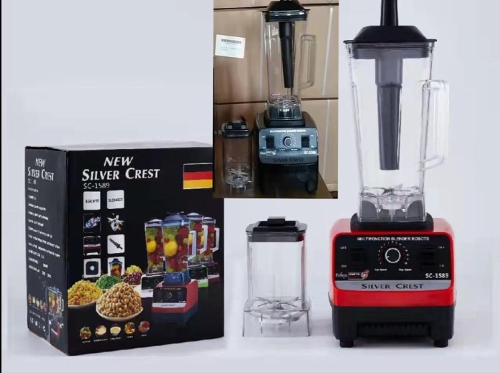 2 in 1 Silver Crest 4500W Power 2.5ltr Jug capacity SC-1589 Commercial blender with stainless steel cutting blades