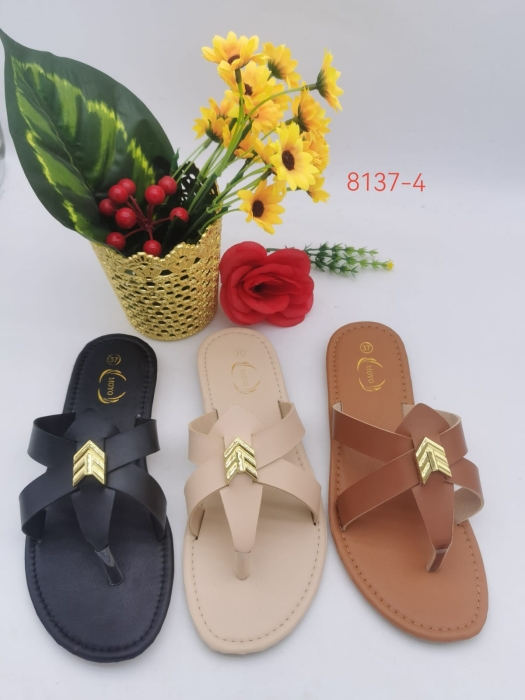 High quality strapped flat heel round toe ladies shoes open shoe flip flop no buckle 