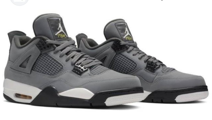 Distinguished Grey Jordan 4 Retro youth exclusive colorway released in May 2021 of Michael Jordan’s third signature shoe sneakers of the best look Sizes 38 to 45
