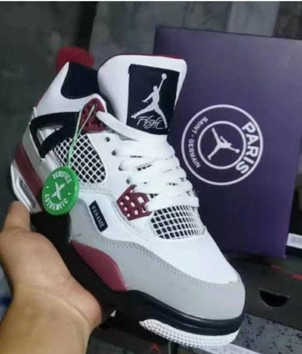 Distinguished White Purplish Jordan 4 Retro youth exclusive colorway released in May 2021 of Michael Jordan’s third signature shoe sneakers of the best look Sizes 38 to 45