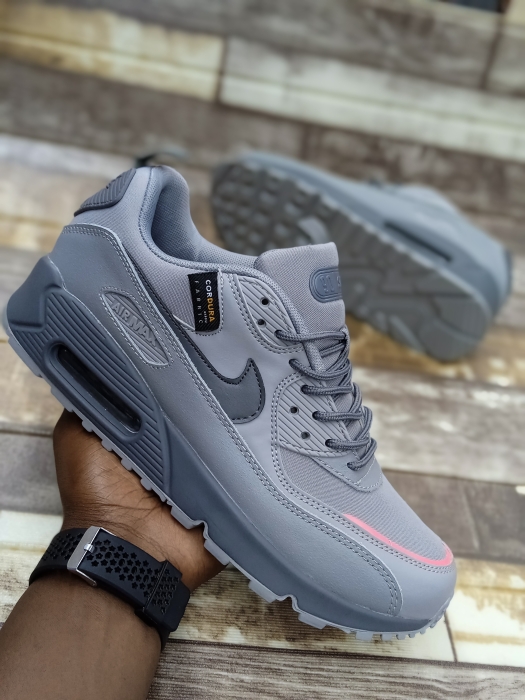 Nike AIR MAX 90 NRG LAHAR ESCAPE Grey Mens sneakers running shoes made with a mostly leather upper and fitted with a rubber sole for traction and comfort Sizes 40-45