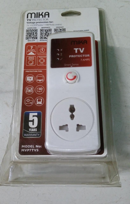 Mika 7AMPS  high voltage TV protector TV Guard Surge Protector Eliminates the need to switch Off and On appliances with 5yrs Warranty