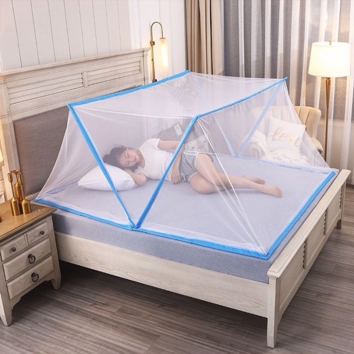 Foldable Mosquito Net without Bottom Portable Mosquito Net Easy for Camping and Outdoor Mosquito Net No Installation for Adult Bed/Baby Bed/Sofa/Pitch, From 4 by 6 bed, 5 by 6 bed to 6 by 6 bed/ Single and double beds