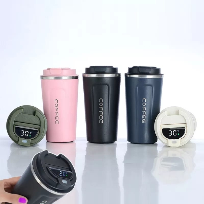 Order new Classy 510ml Thermos Coffee Mug Water Bottle Temperature Display Vacuum Flasks / Generisch Smart Tech Smart Cup/Temperature LED Display/510 ml/Hot and Cold/Stainless Steel Thermal Cup