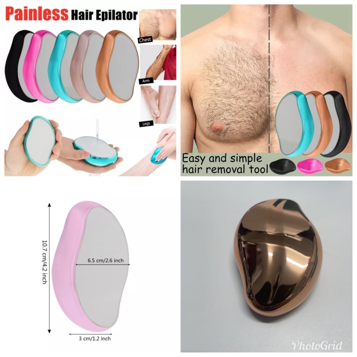 Order this Dazzling Easy to use, painlessepilator// Rushwak Crystal Hair Remover for Women and Men Upgraded Nano-crystalline Dots Technology Crystal Hair Eraser for Women Painless Hair Remover for Women Reusable Painless Hair Removal Stone (Multicolor)