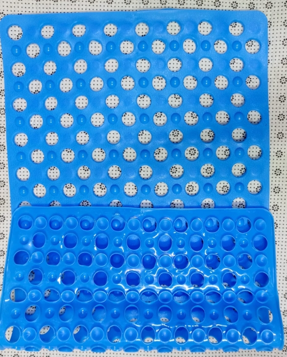 Order this amazing PVC Bathroom Non-Slip Mat, Massage Square Clear Waterproof Mat, Leak-Proof Design Suction Cup Mat, Bathroom Tub Shower Mat, Perfect for Shower, 20.8*20.8 Inch (Blue])