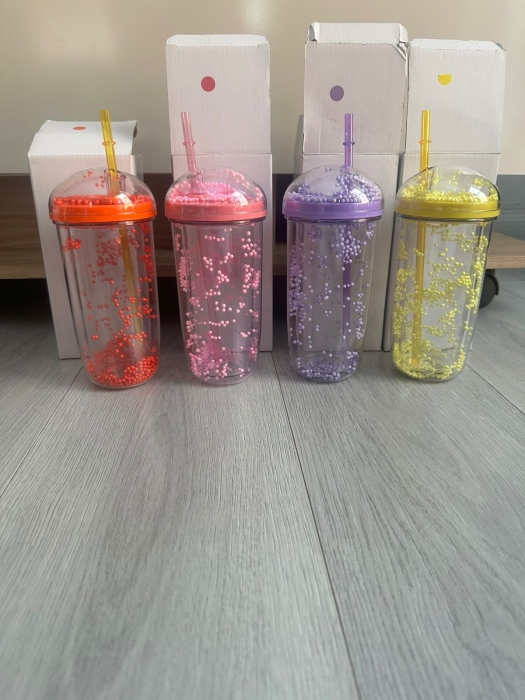450ml Generic Smoothie Cups With Re -usable Straw