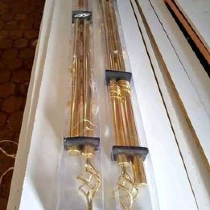 Curtains rods gold 3m long double adjustable