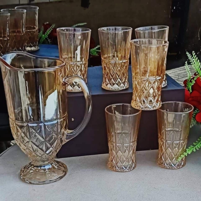 Golden glass water set