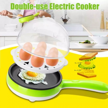 Multifunctional 2 in 1 Electric Egg Boiling Steamer with Egg Frying 