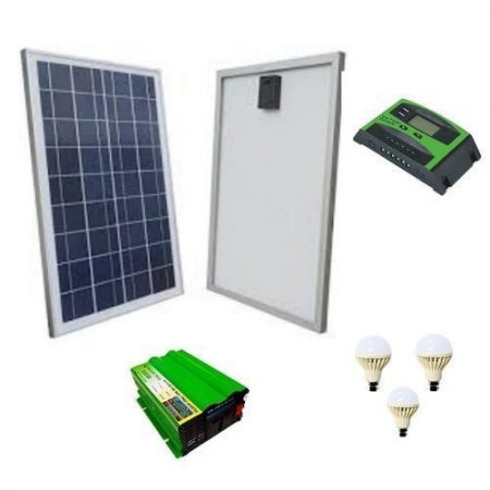 Solarmax Solar Kit 100watt Panel,Charger Controller, 300Watt Inverter Plus 3 LED Bulbs