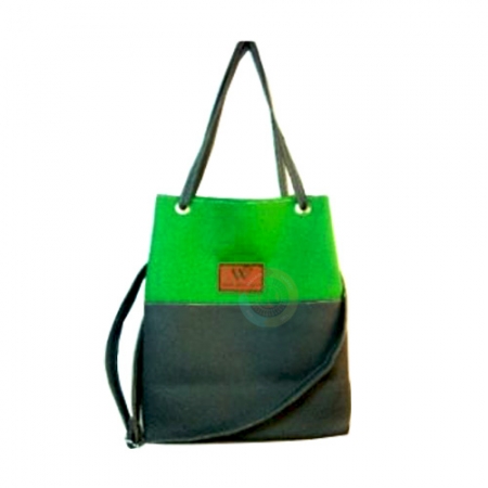 Trendy Lime Green Black Bucket Handbag