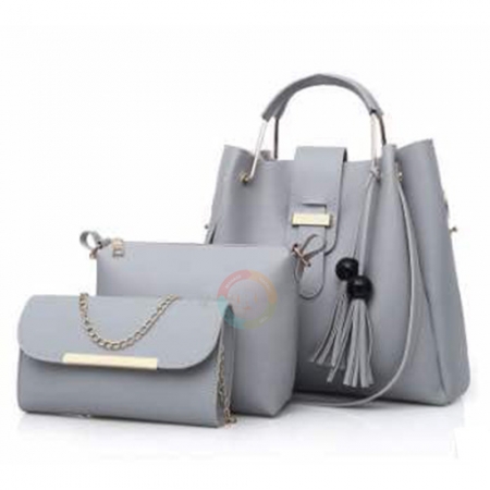 3PC Women Handbag set Grey