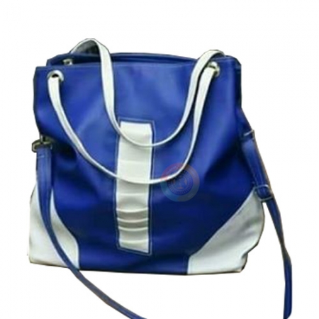 Blue and White Bucket Handbag