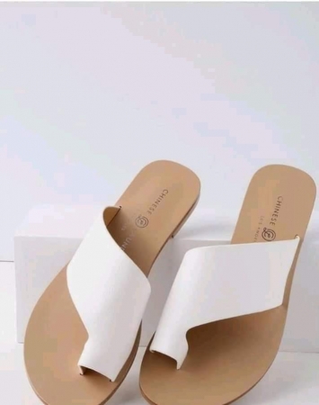 White male leather sandals