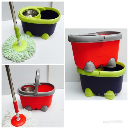 Heavy duty 360 degree rotating mop with a bucket