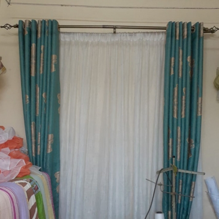 3pc 1.5m by 1.5m curtain, 2m shear Blue Curtain