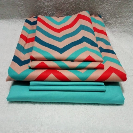 Blue Fitted bedsheet size 6x6 with 1 fitted 1 flat and four pillow cases