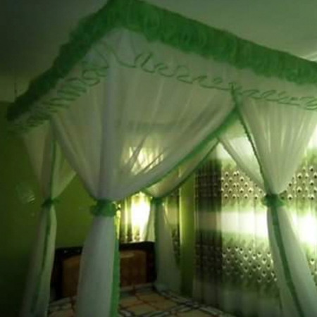 Suspended Green Mosquito net