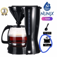 Nunix 123A Coffee Maker 12 Cups + Free Spoon