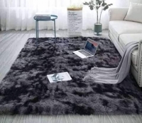 Black Fluffy carpet 5 x 8 ft