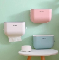Multipurpose storage bathroom toilet paper box White pink blue