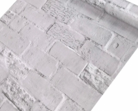 White Brick Pattern Deep embossed self-adhesive wallpaper 10mx45cm