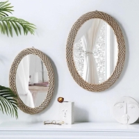 New Rattan Vintage Mirrors Small one 46 cm by 32 cm Big Mirror 37.5 cm by 23 cm