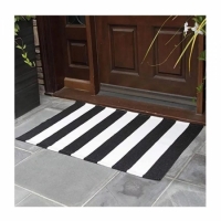 Quality Woven Mat Black and White Rug 70 by 110 cm