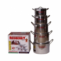 Redberry 5Pcs Aluminium Sufuria lids(18, 20, 22, 24, 26cm)