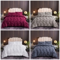 King size wrinkle duvet cover set with 2 pillowcases