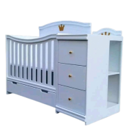 Baby coat explicit Castle-Shaped Baby Crib with Carved Details with drawers/baby crib/