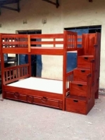 Wooden bank beds with drawers